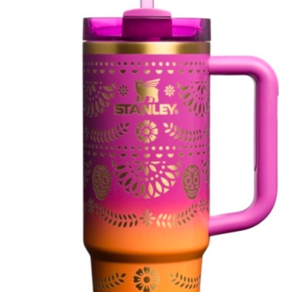 Stanley Pink and Orange Catrina Mug with Gold Accents